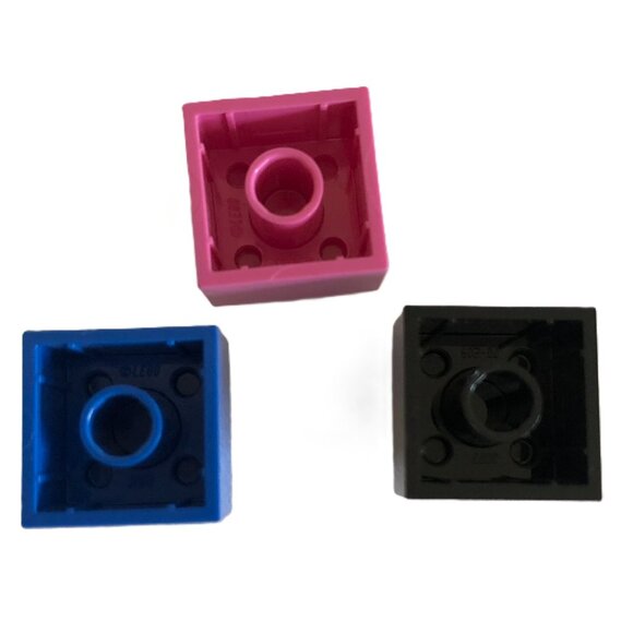 369 LEGO Basic Bricks Blocks 2x2 Pink Blue Black Bulk Lot Great Condition - Picture 7 of 7